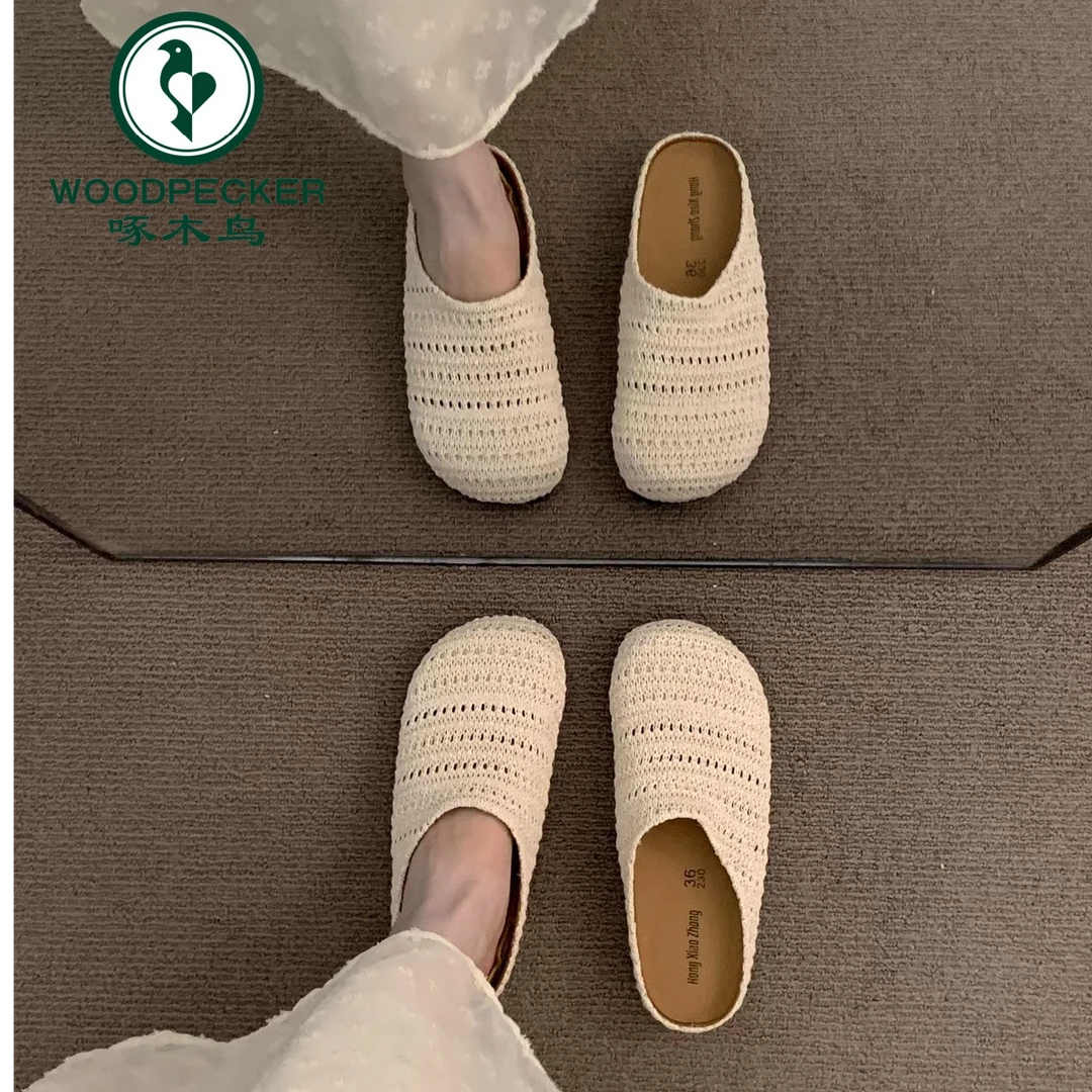 啄木鸟晚晚风厚底波西米亚勃肯鞋女外穿夏度假一脚蹬包头半拖单鞋