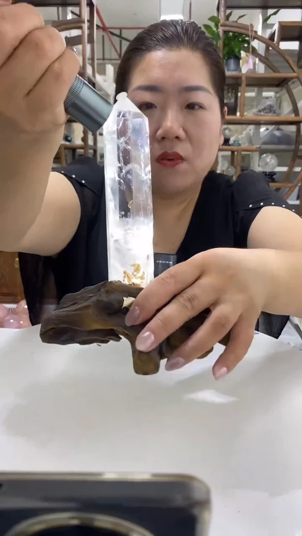 水晶珠宝半成品未镶嵌白水晶柱子D247