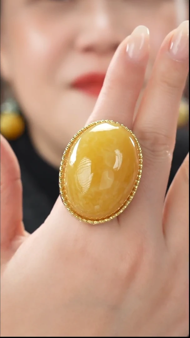 琥珀吊坠(不含链)未镶嵌精品蜜蜡戒指