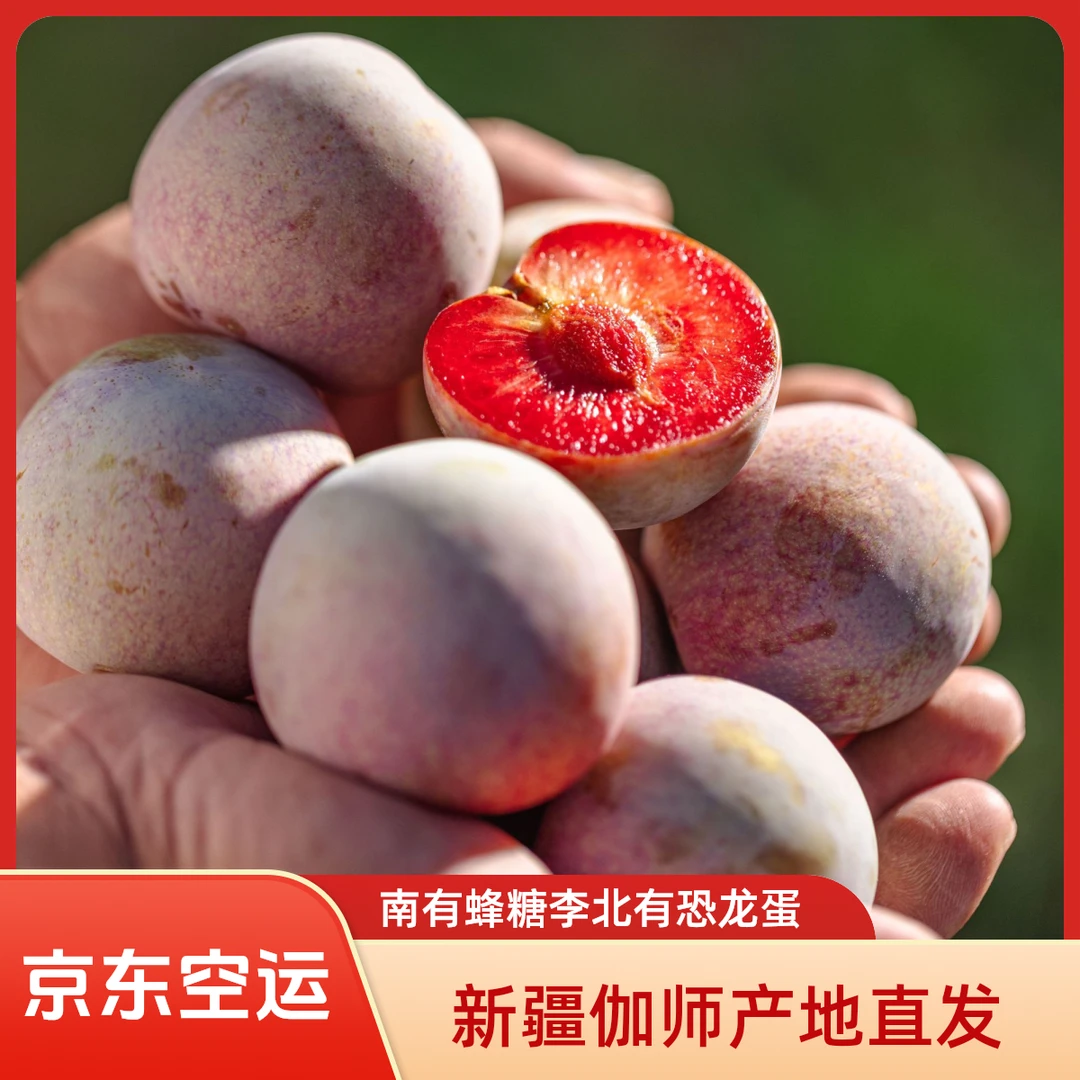 正宗新疆杏李伽师恐龙蛋红皮红肉李子软糯香甜爆汁京东航空直发