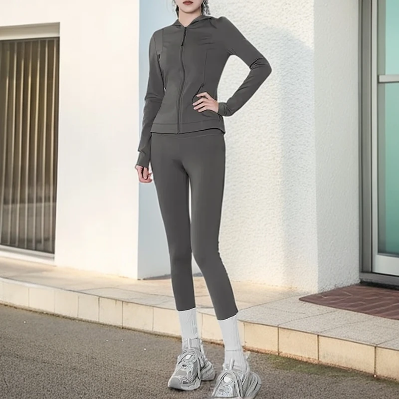 GIRDEAR/哥弟修身秋冬瑜伽高腰显瘦运动套装1400810+1100502