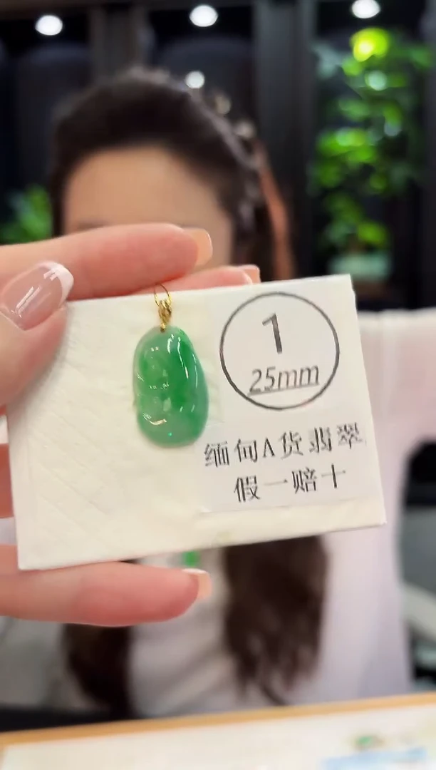 颈饰18K金镶嵌翡翠缅料A货/支持复检/一件