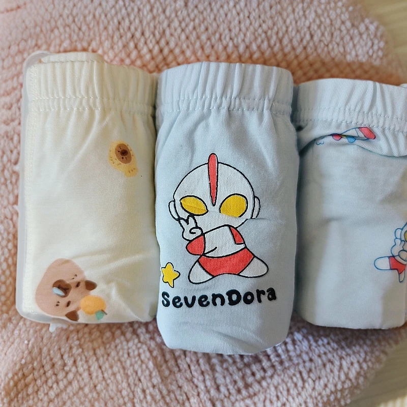 儿童平角内裤吸汗男孩简约卡通风透气干爽男宝内裤