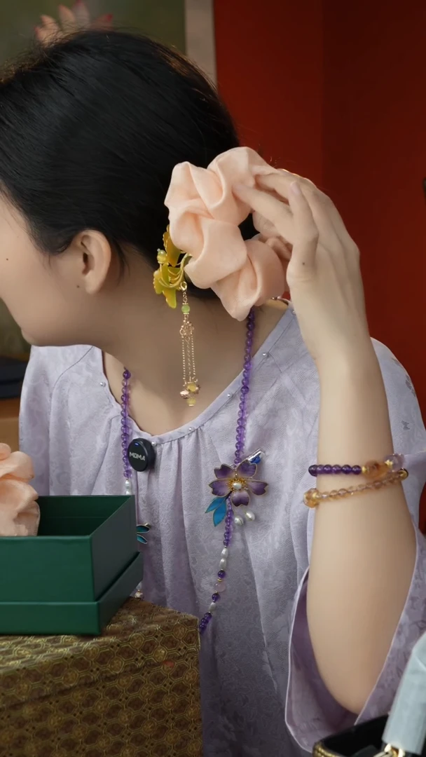 刺绣桑蚕丝大肠圈发圈