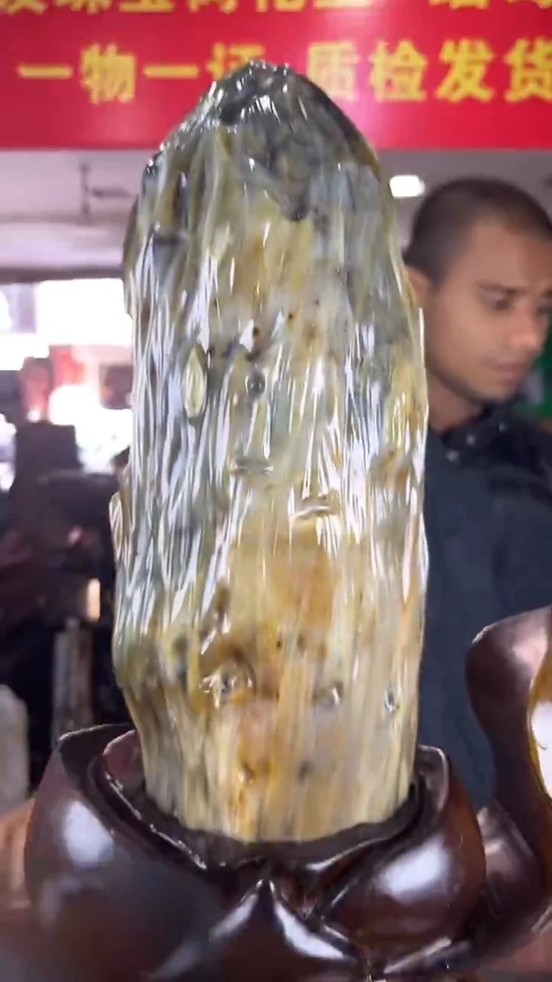 缅甸天然树化玉摆件