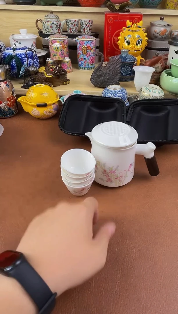 陶瓷茶具摆件旅行套组