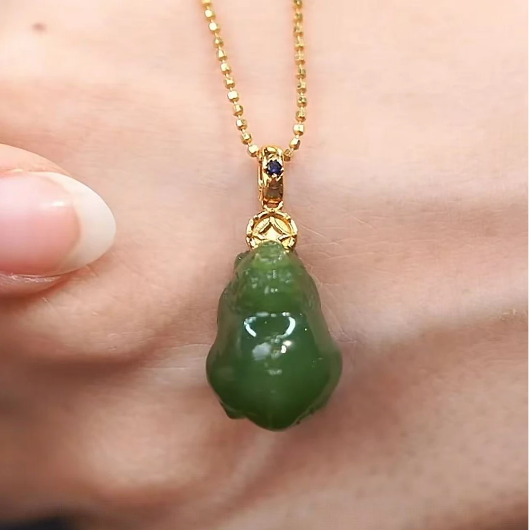 【鹿鸣】18k金和田玉貔貅吊坠 不含链 LM09