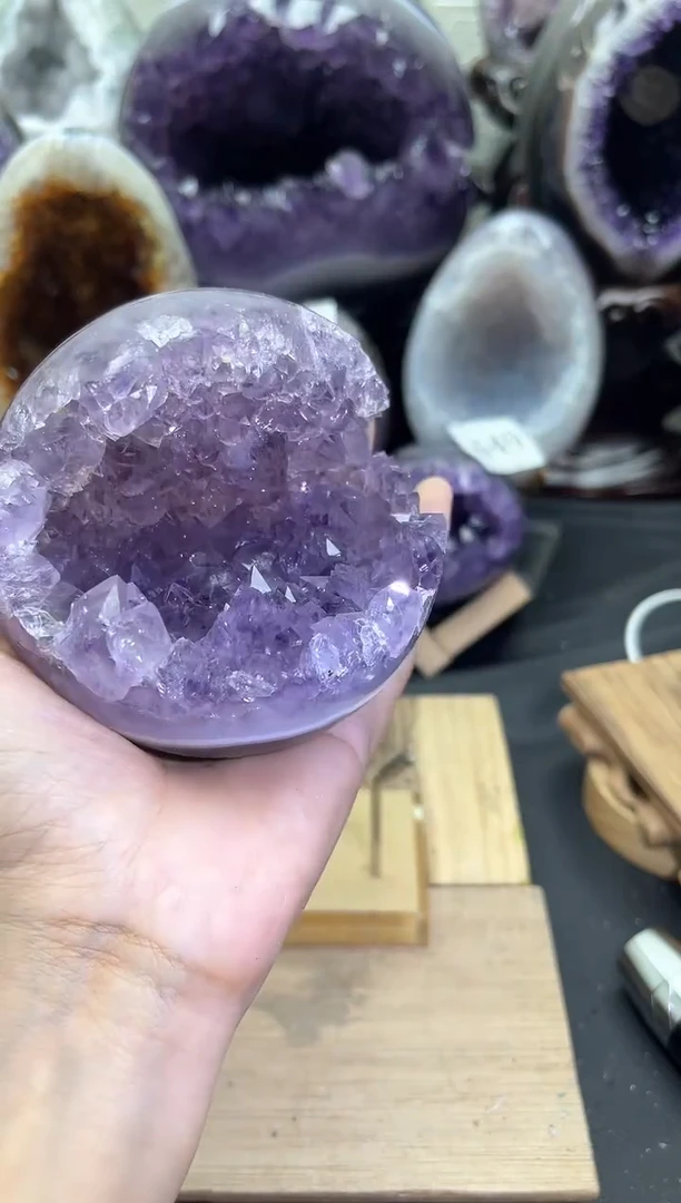 未镶嵌大型摆件（非配饰）紫晶684号开口笑