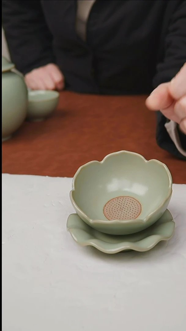 杯子瓷富山严选汝瓷，茶漏