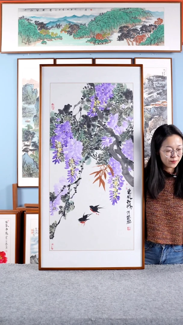 【闪购商品】国画汪琼《惠风和畅》手绘带框122*62