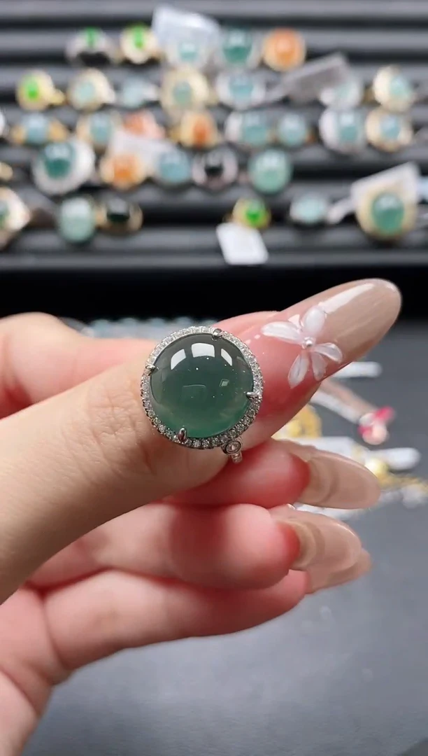 【闪购商品】翡翠戒指银S925镶嵌11111