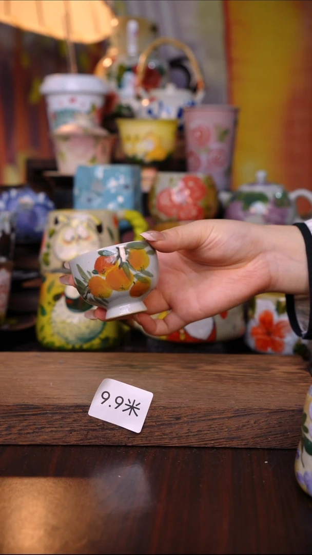 杯子陶泥垚手作 景德镇手工手绘陶瓷器物