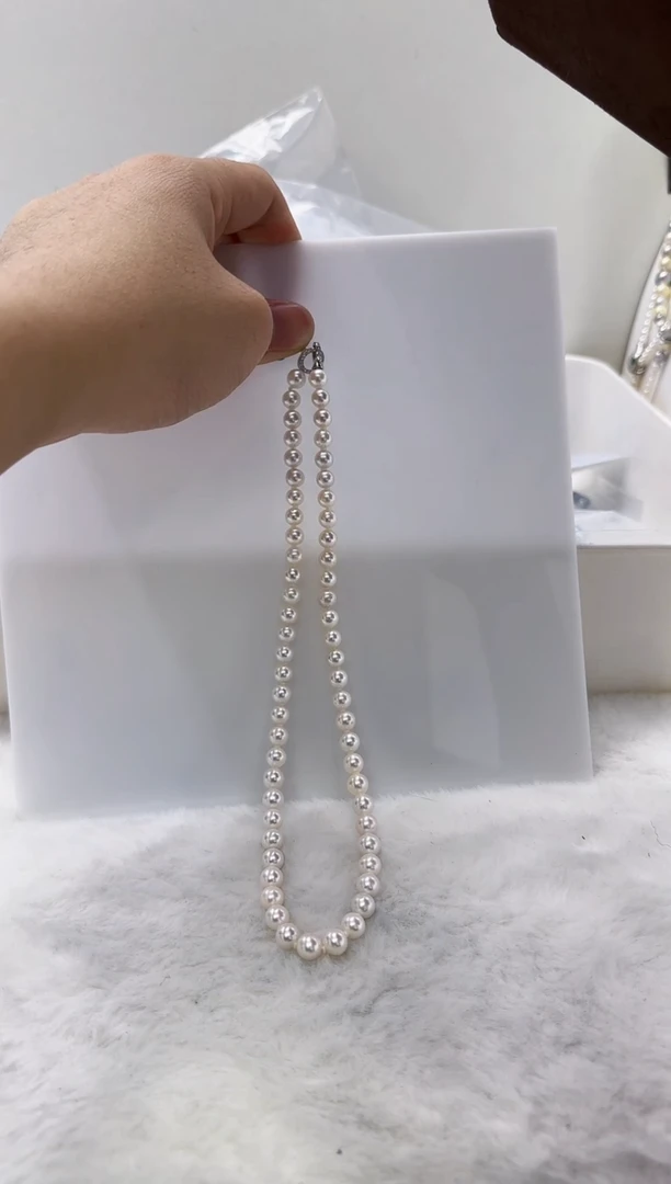 【闪购商品】淡水珍珠DA银S925镶嵌d200 白珠串链7