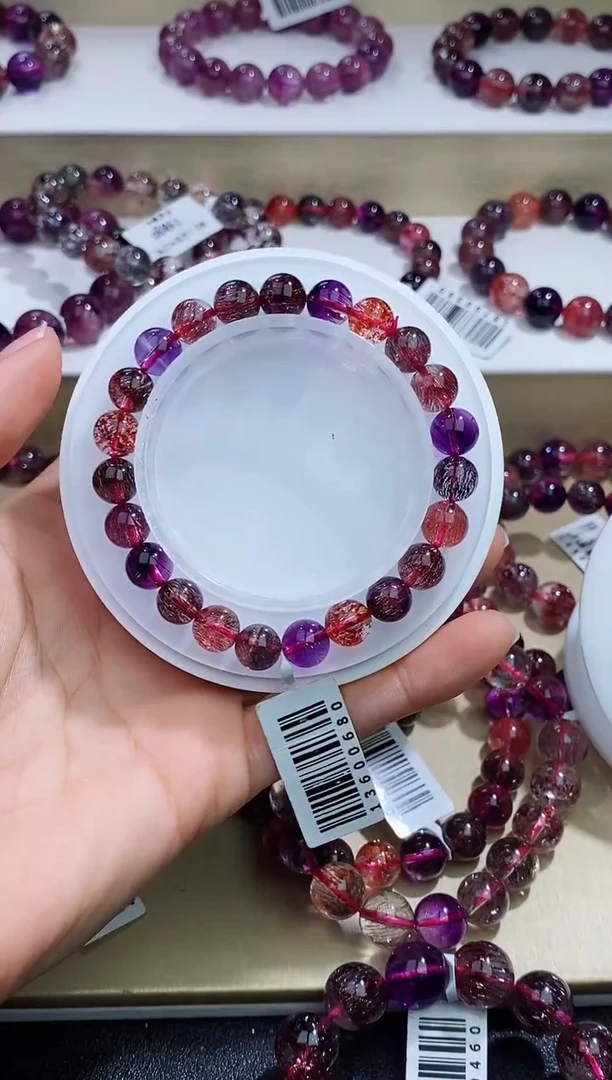 未镶嵌手串水晶黑加仑超七单圈8m+