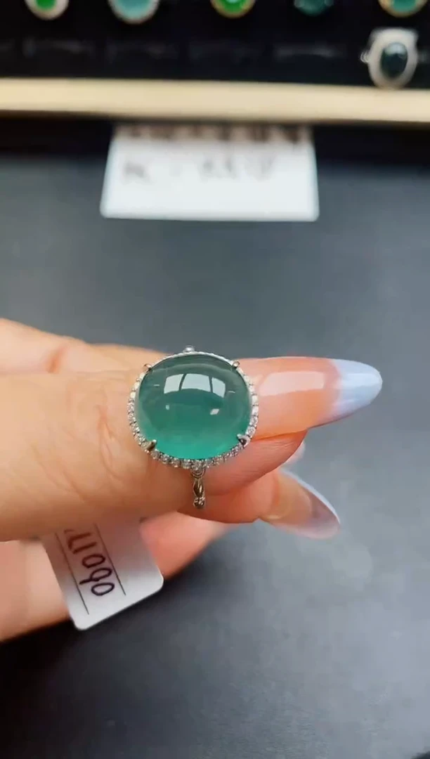 翡翠戒指银S925镶嵌321321