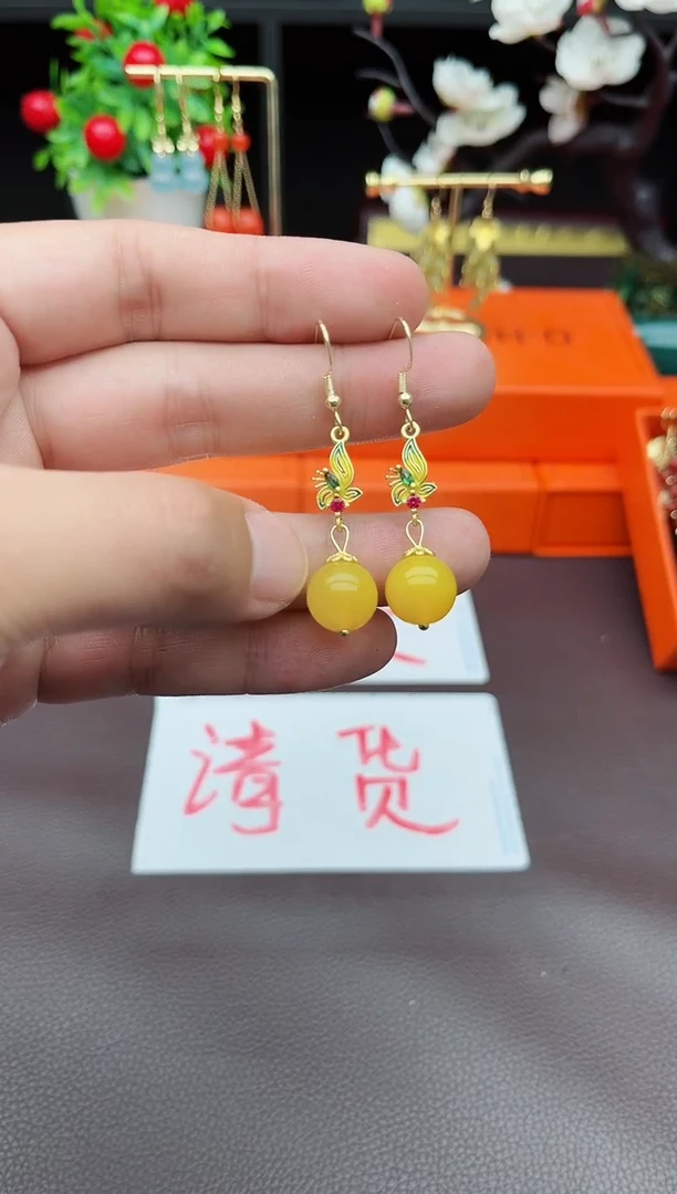 玛瑙/玉髓耳钉银S925镶嵌318000