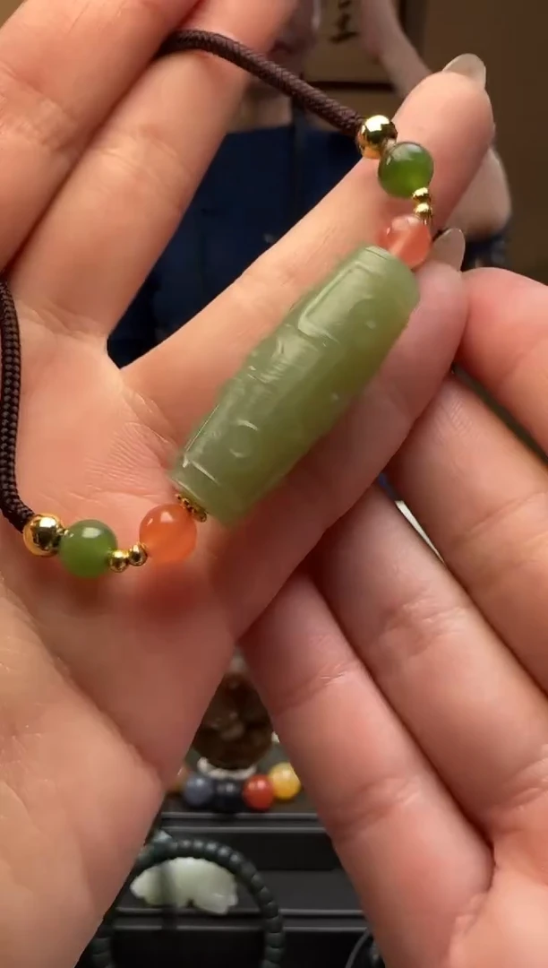 【闪购商品】和田玉青黄口回纹未镶嵌吊坠