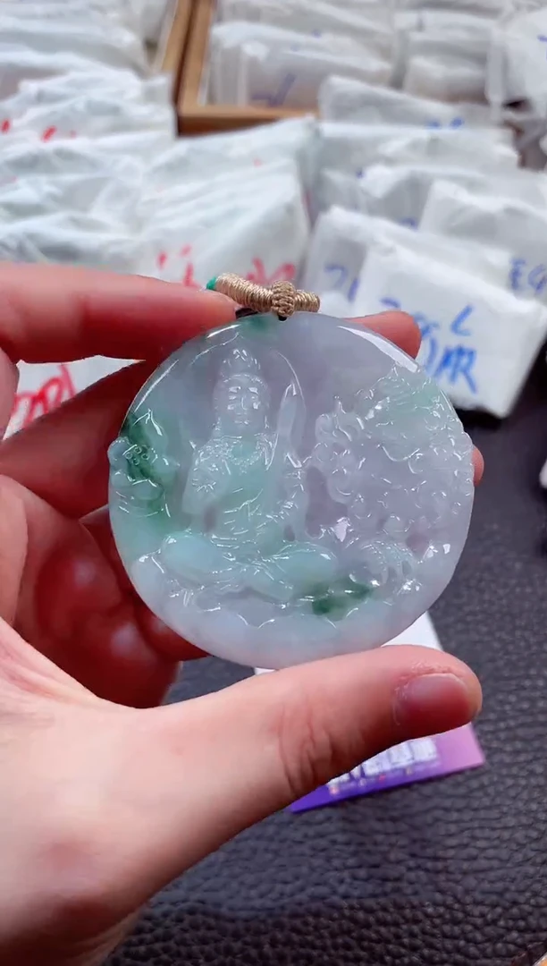 翡翠未镶嵌颈饰00003950文殊
