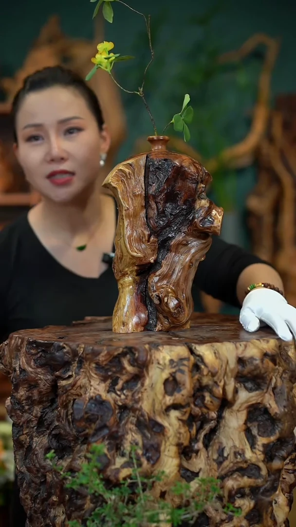 枣木雷击枣木小口瓶