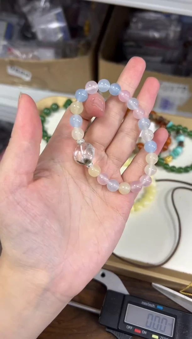 未镶嵌手链水晶多宝水晶绿幽灵顶珠款手链[2634]