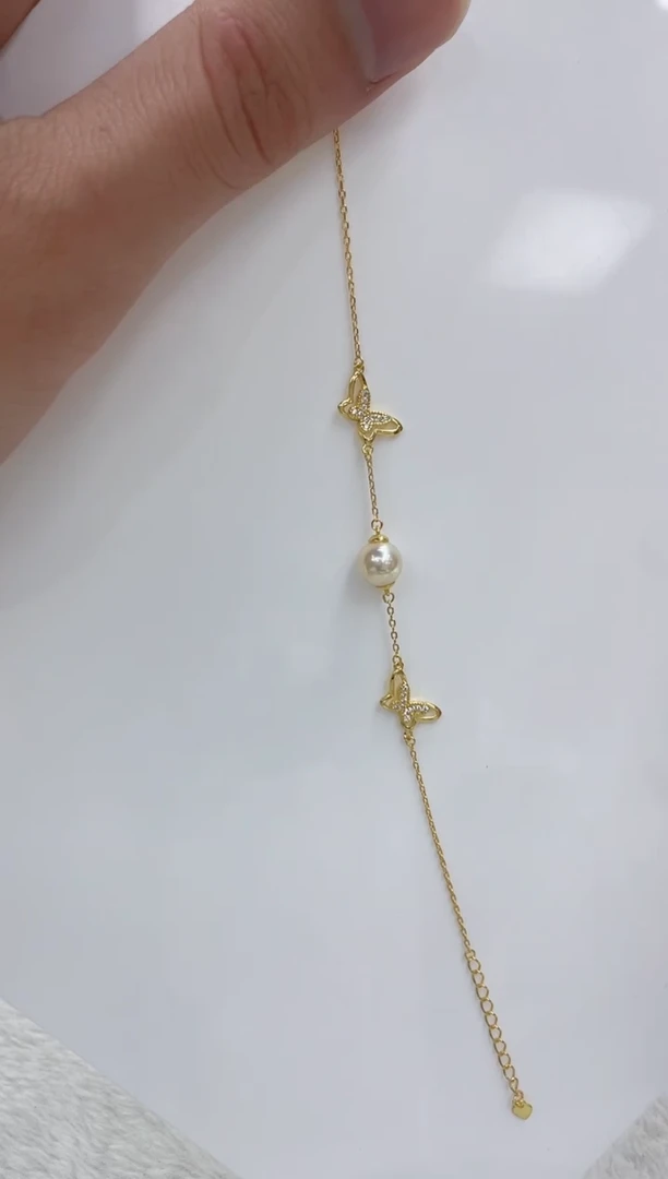 【闪购商品】海水珍珠手链银S925镶嵌海水珍珠手链