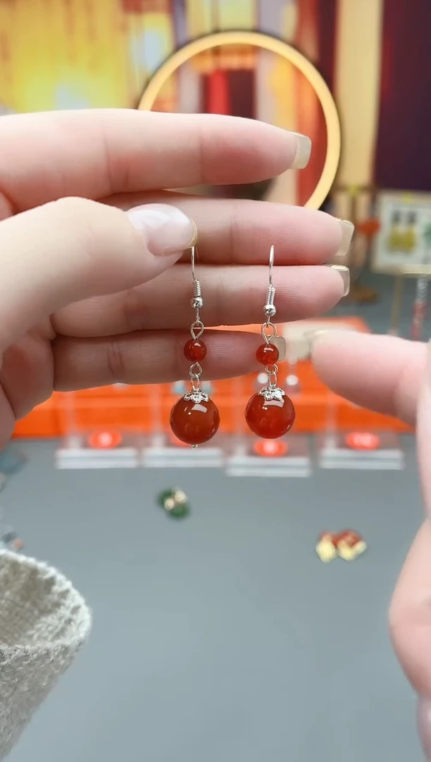 未镶嵌耳钉玛瑙/玉髓214