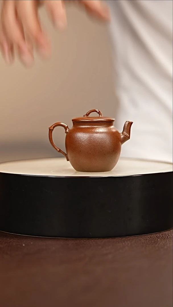 茶壶紫砂柴烧竹罐壶80毫升