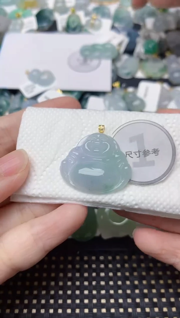 颈饰18K金镶嵌翡翠天然缅甸A货翡翠