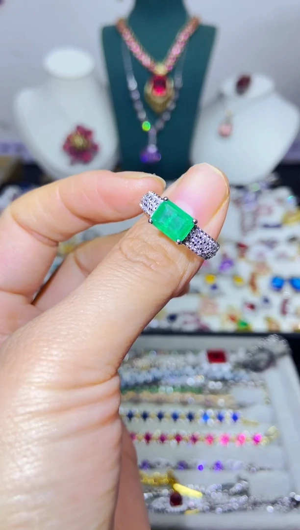 银S925镶嵌戒指烟晶133