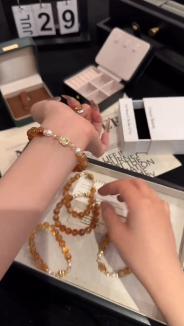 水晶手链合金黄塔晶x2188