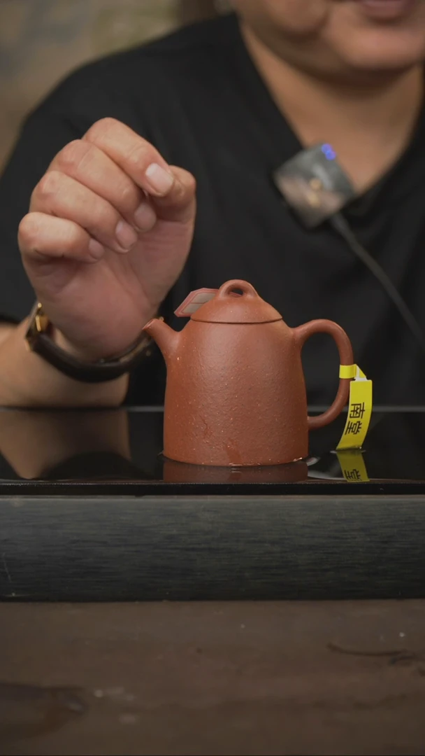 茶壶紫砂04，秦权壶，朱砂，150cc