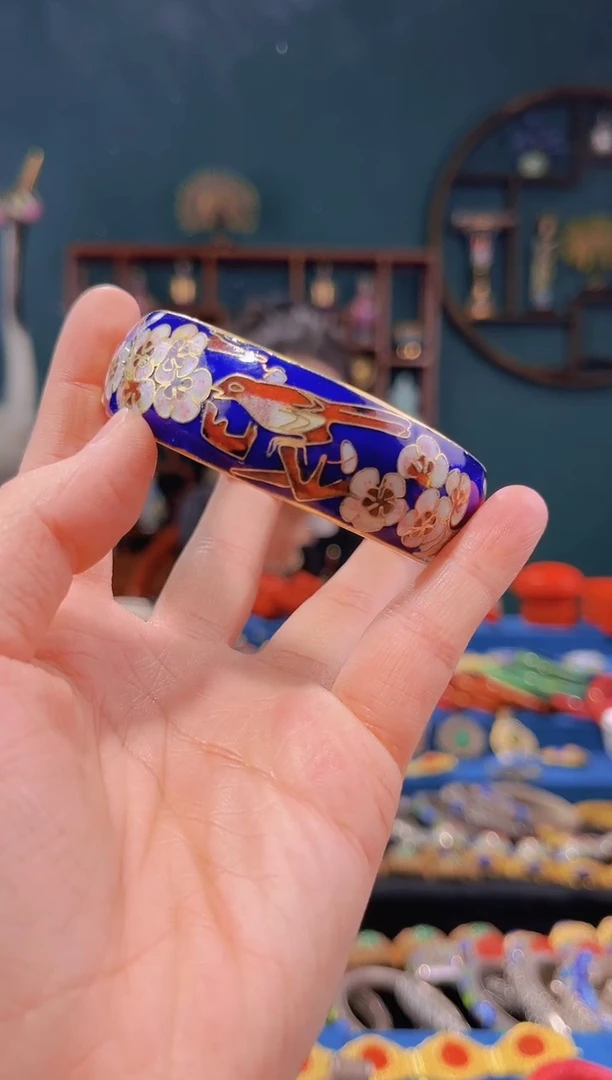 【闪购商品】非遗绝技 景泰蓝银蓝手镯 宝蓝