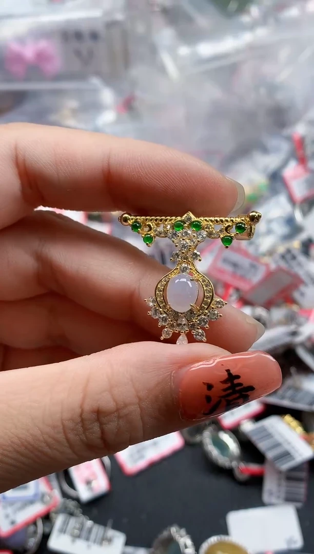 银S925镶嵌戒指翡翠天然A货缅甸翡翠