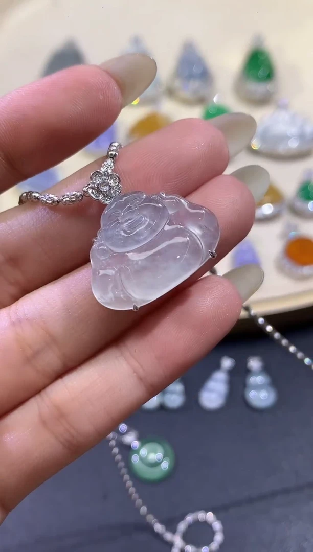 吊坠(不含链)18K金镶嵌翡翠A437|8800