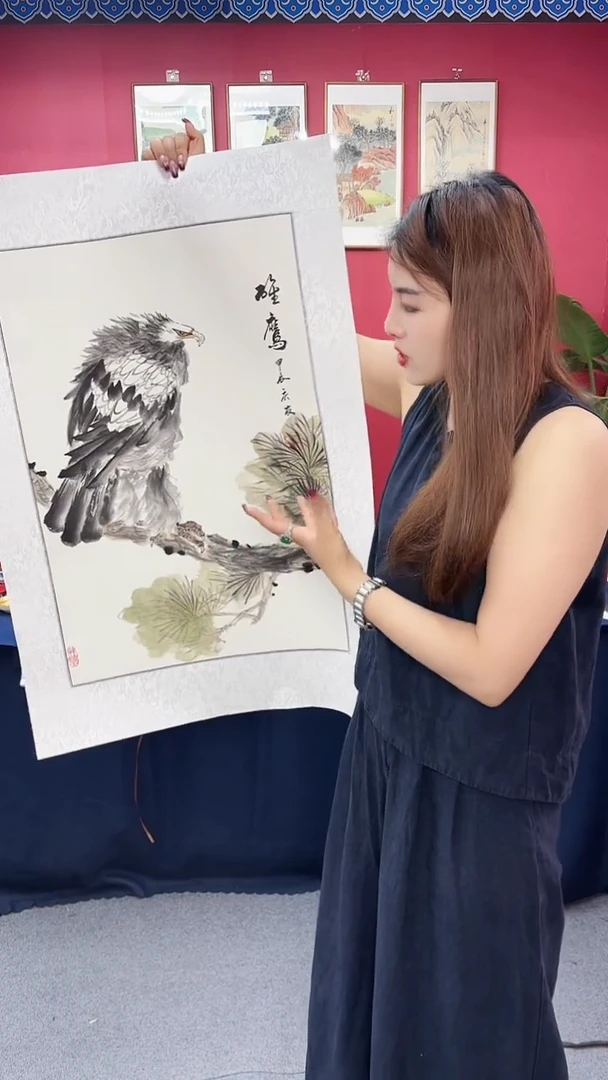 书法鹰精品托底画李老师111111