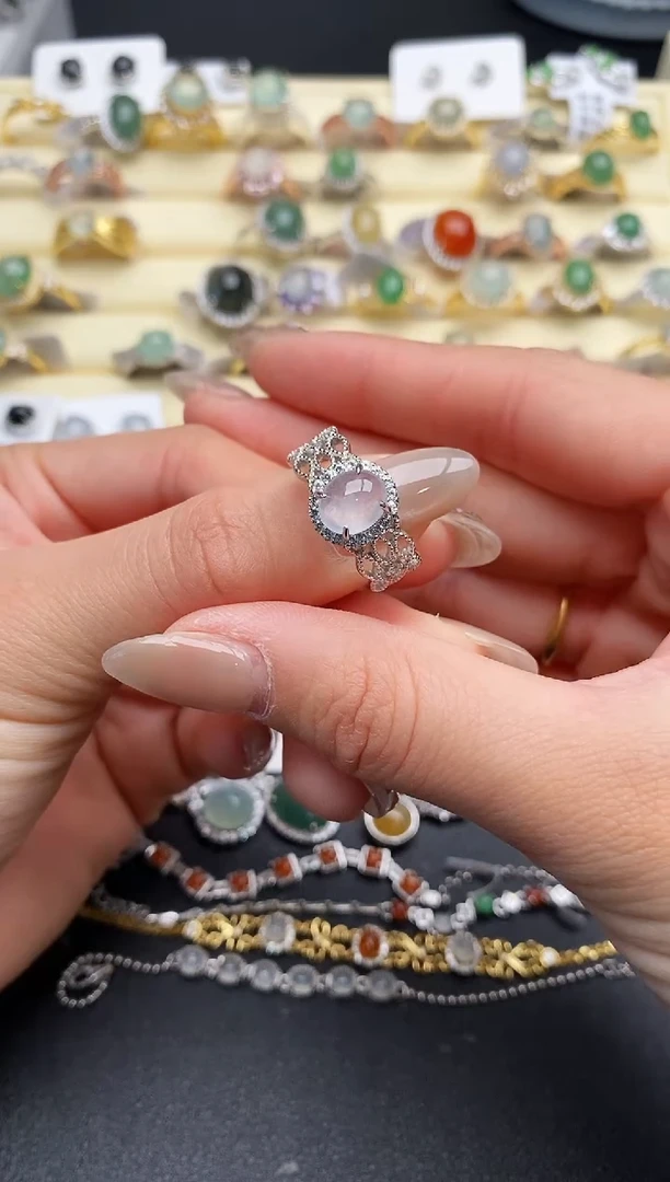 【闪购商品】翡翠戒指银S925镶嵌33333333+10