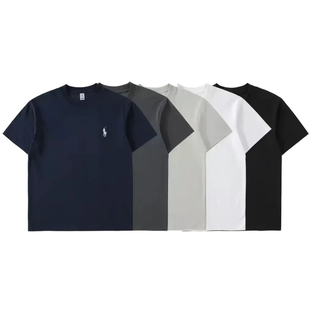 圆领小马刺绣T恤商务男装短袖经典款夏季透气