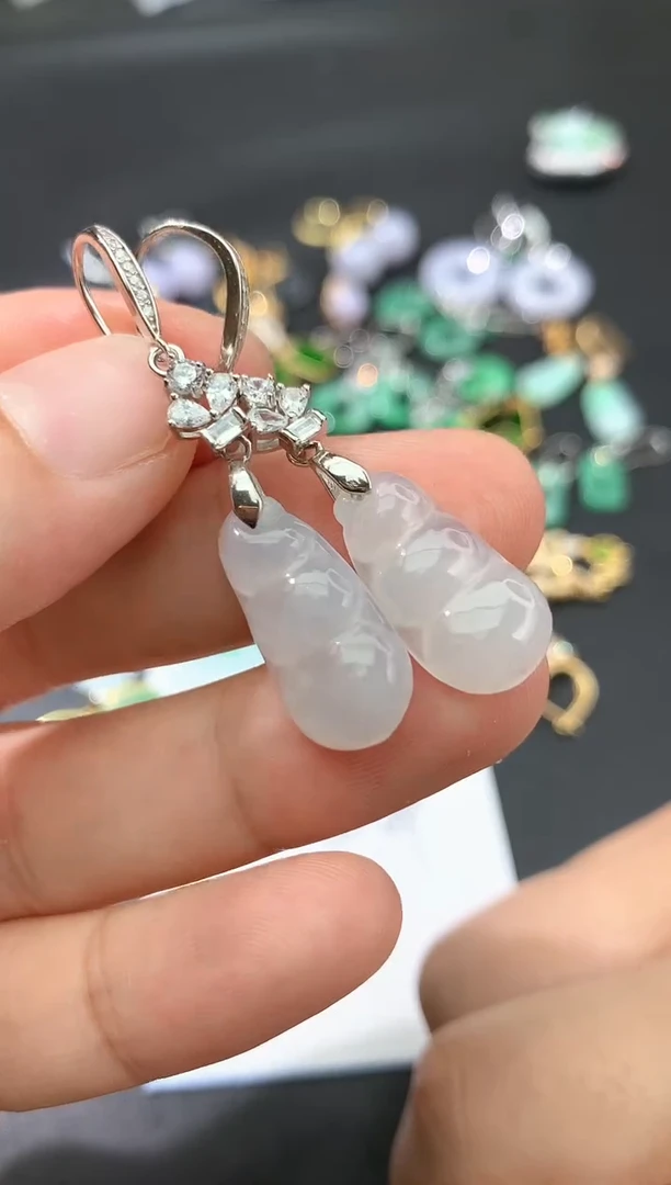 翡翠未镶嵌耳饰耳坠