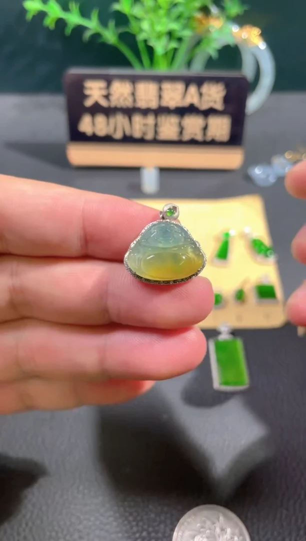 翡翠18K金镶嵌颈饰翡翠