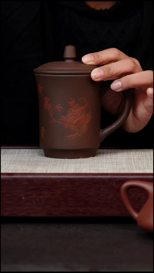 茶杯紫砂金帆紫 盖杯