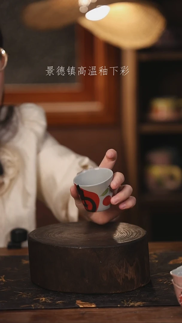 陶瓷景德镇高温釉下手绘陶瓷@L339@