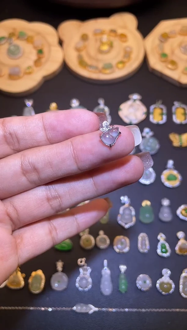 吊坠(不含链)银S925镶嵌翡翠1