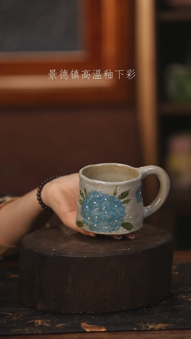 陶瓷景德镇高温釉下手绘陶瓷@L386@