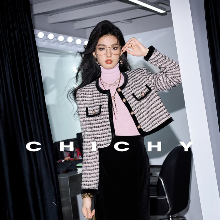 【彭彭echo专属】CHICHY法式洋气小香风外套套装CT9C002243