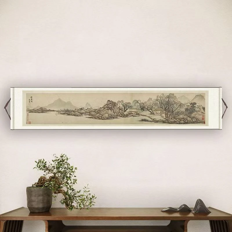 聿画家明·沈周·《涤斋图》横轴，艺术微喷复刻工艺国风装饰画