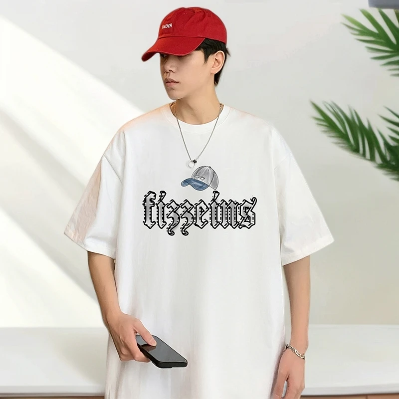 短袖t恤男夏季新款棉上衣圆领宽松体恤衫重磅高街美式休闲半袖