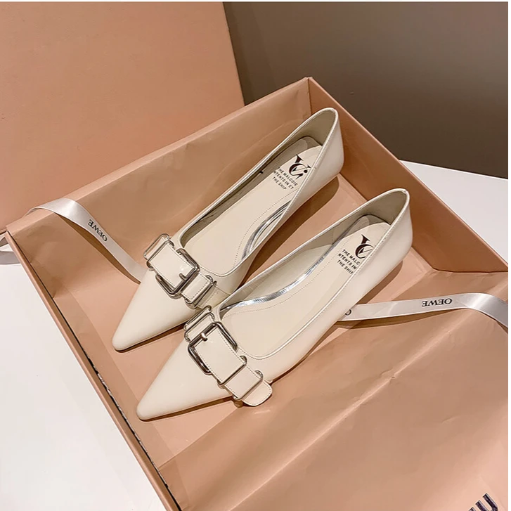 牛皮断码清仓真皮小单鞋女2025春秋新款舒适细跟低跟尖头玛丽珍鞋