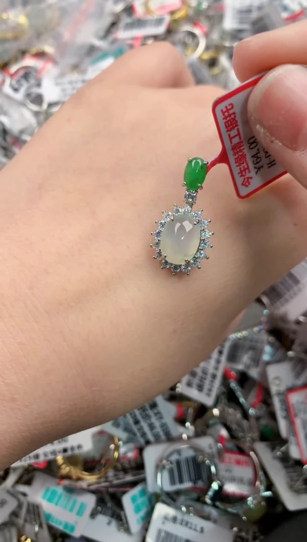 银S925镶嵌戒指翡翠999----8