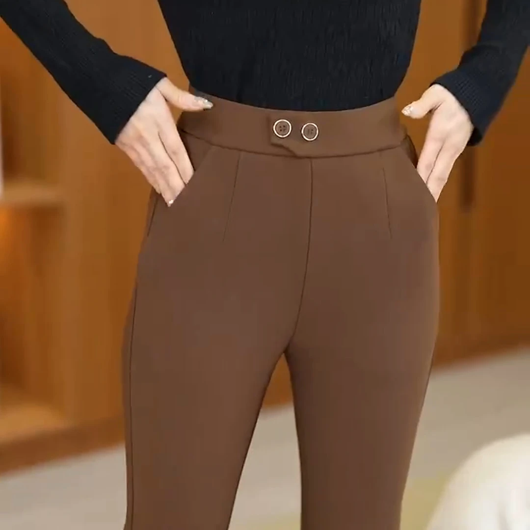 春秋小个子微喇裤女2025春季显瘦高腰休闲时尚百搭女士修身裤子
