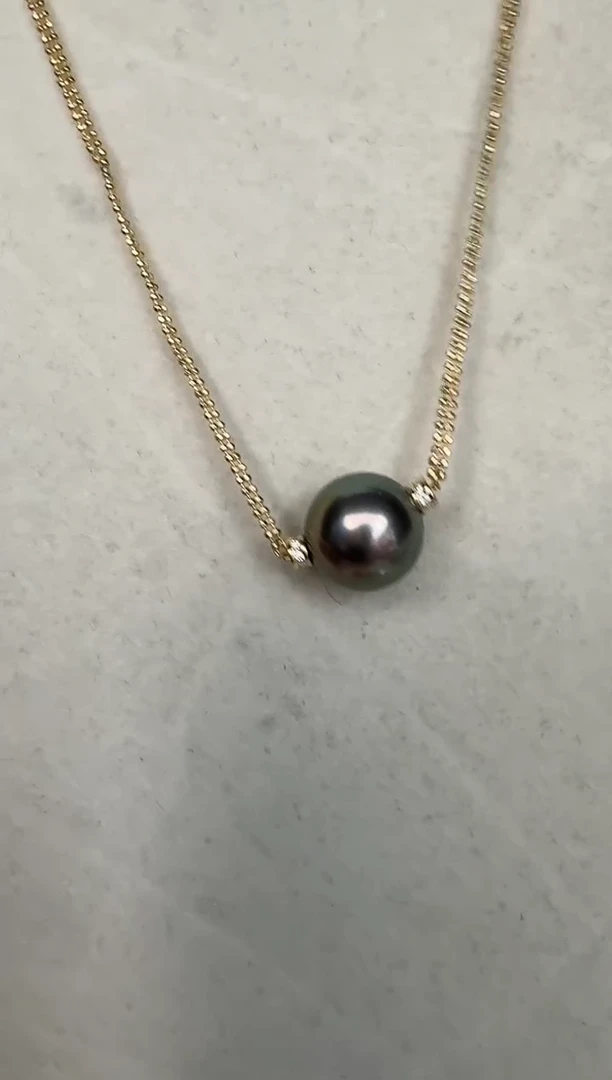 颈饰银S925镶嵌海水珍珠项链